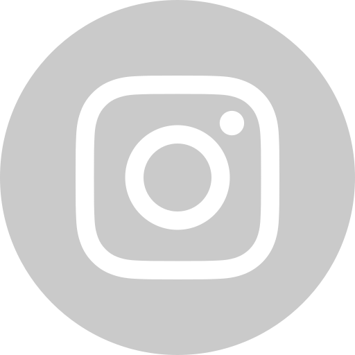 Instagram logo icon in black within a gray circle.